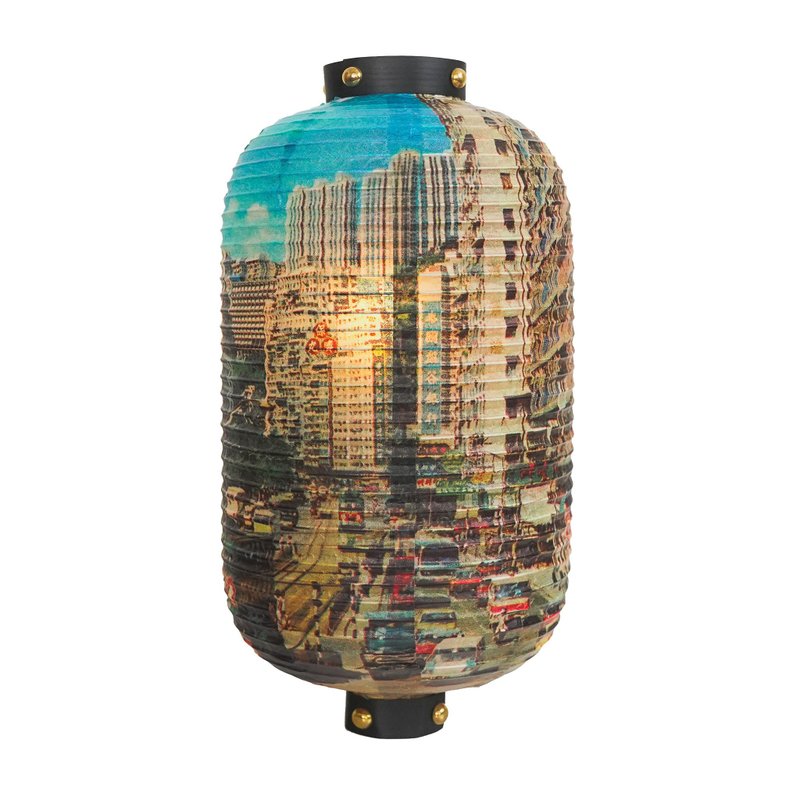 和紙燈籠臺燈 銅鑼灣街景 - 燈具/燈飾 - 紙 多色