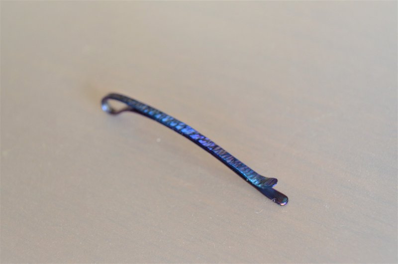 titanium hairpin・slightly grown-up pure titanium hairpin・hammer eyes・blue - Hair Accessories - Other Metals Multicolor