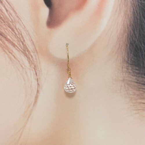 K18 GOLD CUBIC ZILCONIA】18金ドロップ キュービックジルコニア