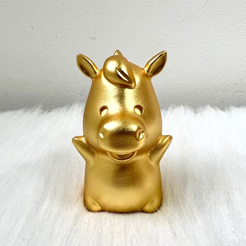 十二生肖銅鍍金擺件 - 馬 | 風水擺件 | 奇門擺件 | 開運 - 擺飾/家飾品 - 銅/黃銅 金色