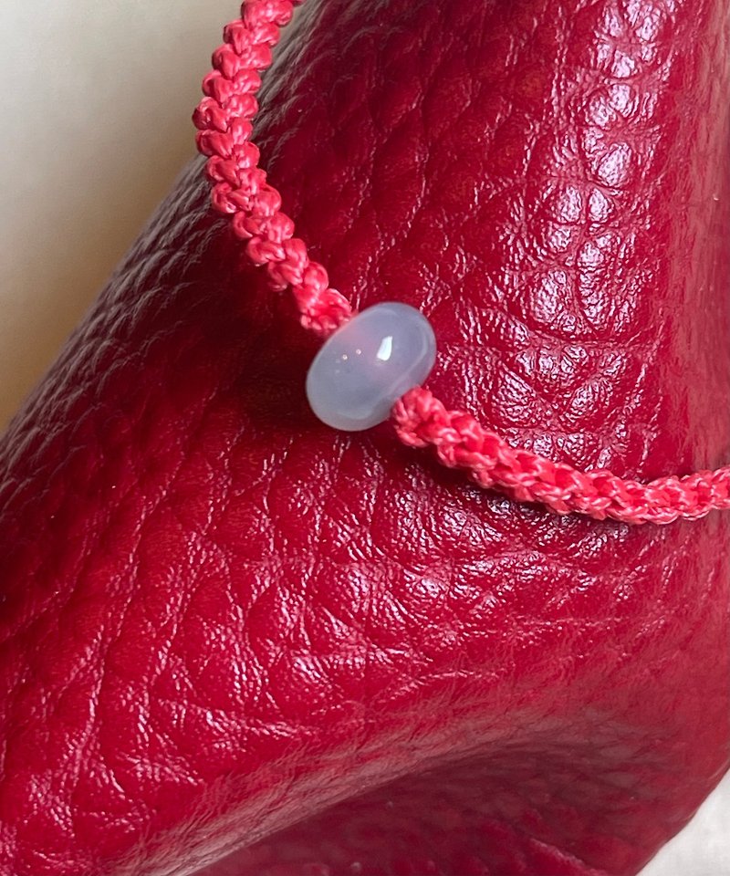 [Prayer II for peace] Red Thread II Bracelet II Burmese Jade Unoptimized Grade A Jadeite Bracelet Bulging Beads - สร้อยข้อมือ - หยก 