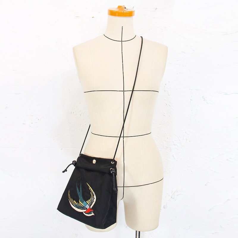 Other Man-Made Fibers Messenger Bags & Sling Bags - Aman No.24 Embroidered Bag Series Little Swallow