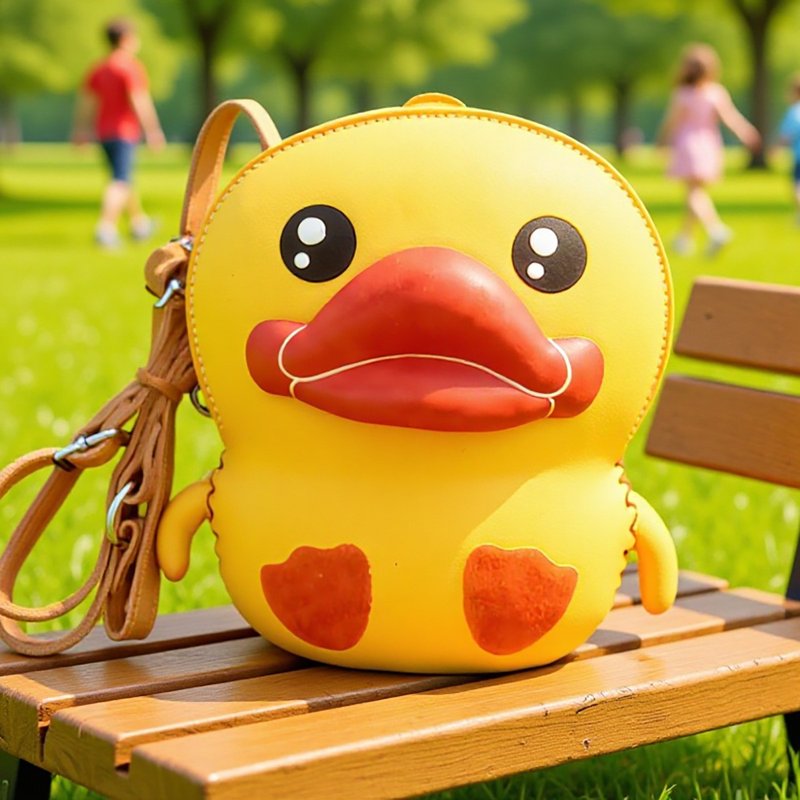 小黃鴨真皮斜挎包 - 側背包/斜背包 - 真皮 