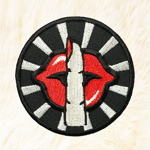 24PlanetsStudio Shhh Red Lips102 Iron on Patch Buy 3 Get 1 Free