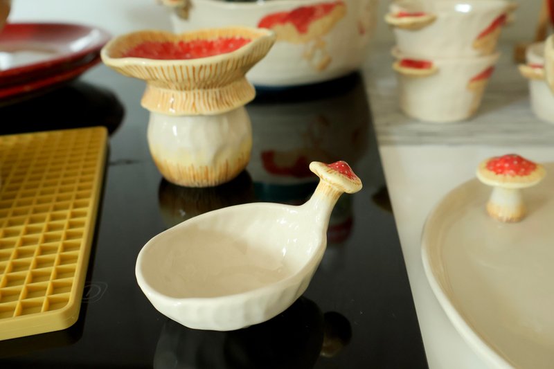 Mushroom Sauce Cup - Pottery & Ceramics - Pottery Red