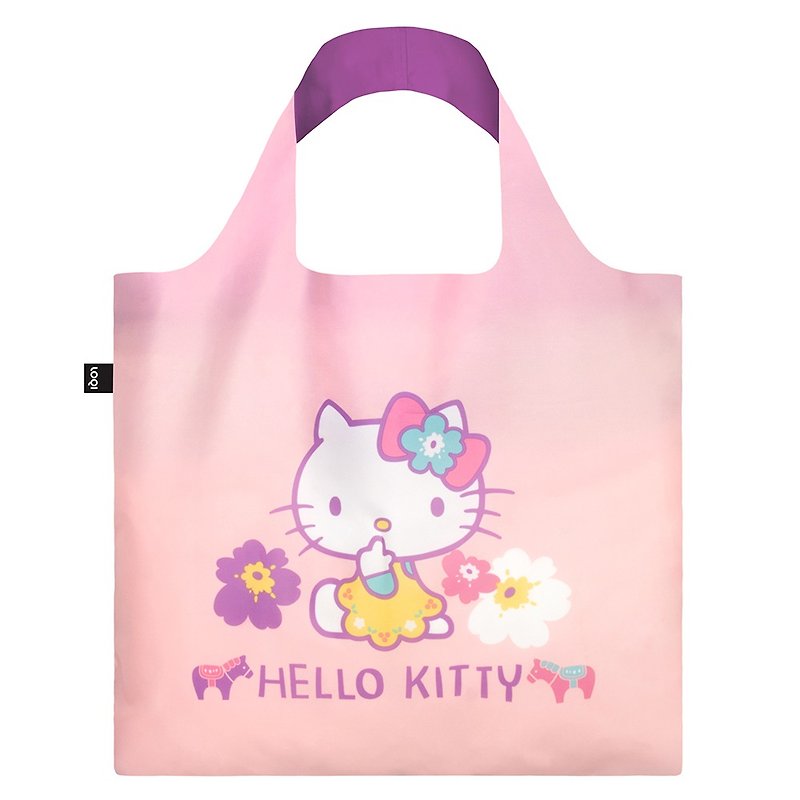 LOQI Shopping Bag - Sanrio License (Hello Kitty Nordic Pink Purple KT10) - Messenger Bags & Sling Bags - Polyester Multicolor