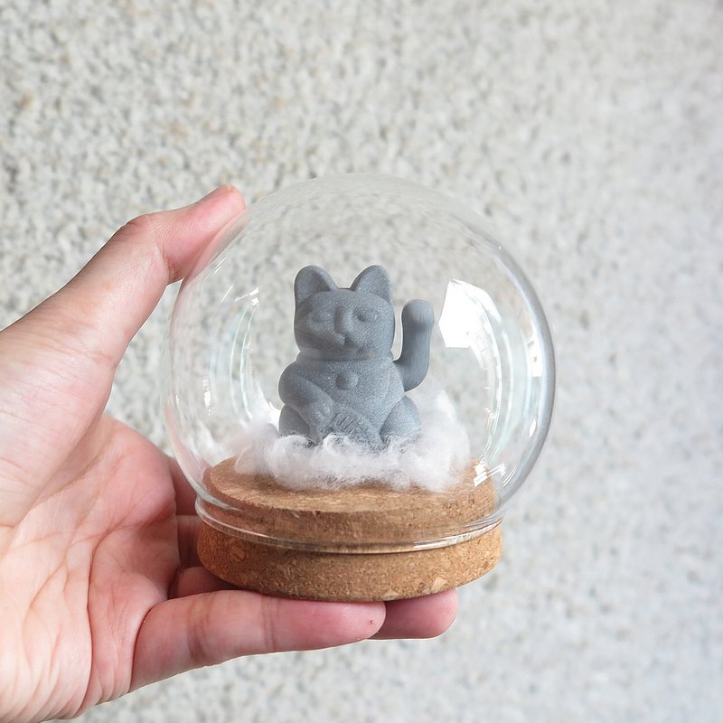 【雲朵系列】石來運轉 平安招財貓 太陽能 - 擺飾/家飾品 - 塑膠 多色