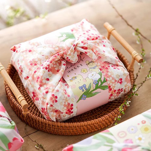 禾果鮮果乾 【禾果】小春日和日系包巾綜合果乾禮盒-粉紅櫻花