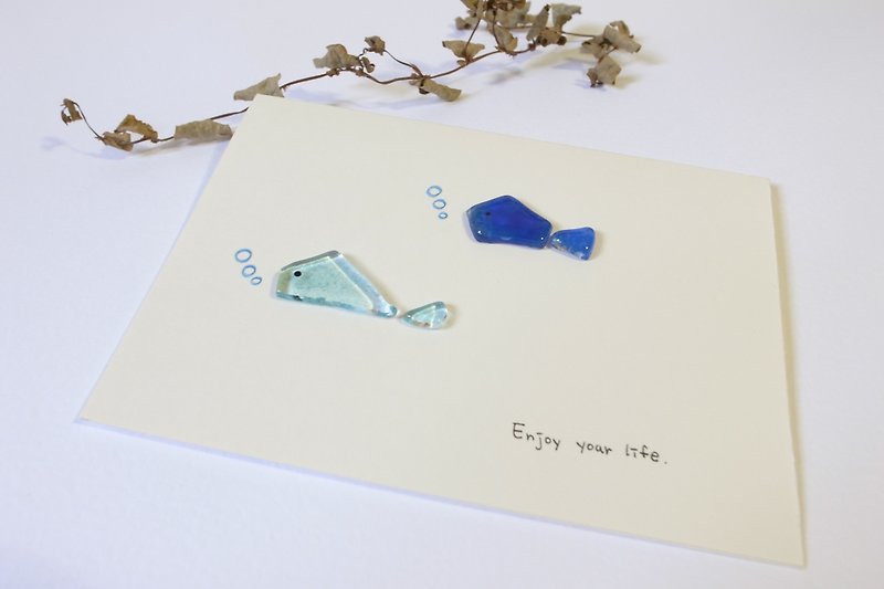 Highlight also to | Enjoy your life was a small glass-purpose card - การ์ด/โปสการ์ด - กระดาษ สีน้ำเงิน