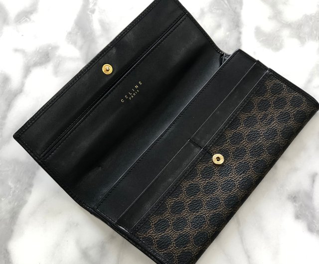 日本直送 名牌中古包 】CELINE セリーヌ マカダム ブラゾン型押し 長