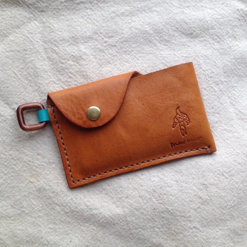 simple simple beauty swim card / business card folder _ handmade leather - ID & Badge Holders - Genuine Leather Brown