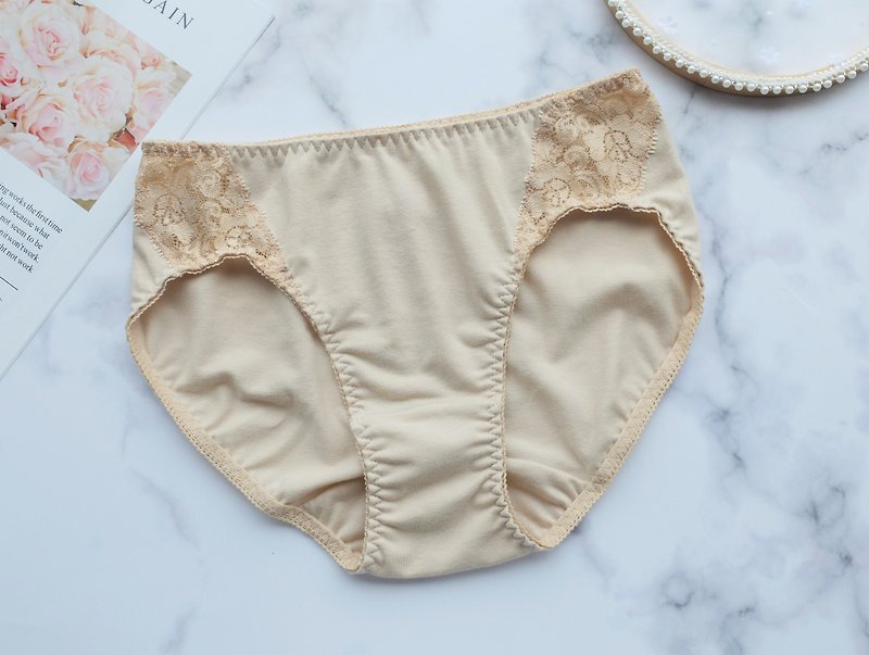[Handmade in-house] Love of Youth, Mid-Waist Briefs, Made in Taiwan, Oatmeal