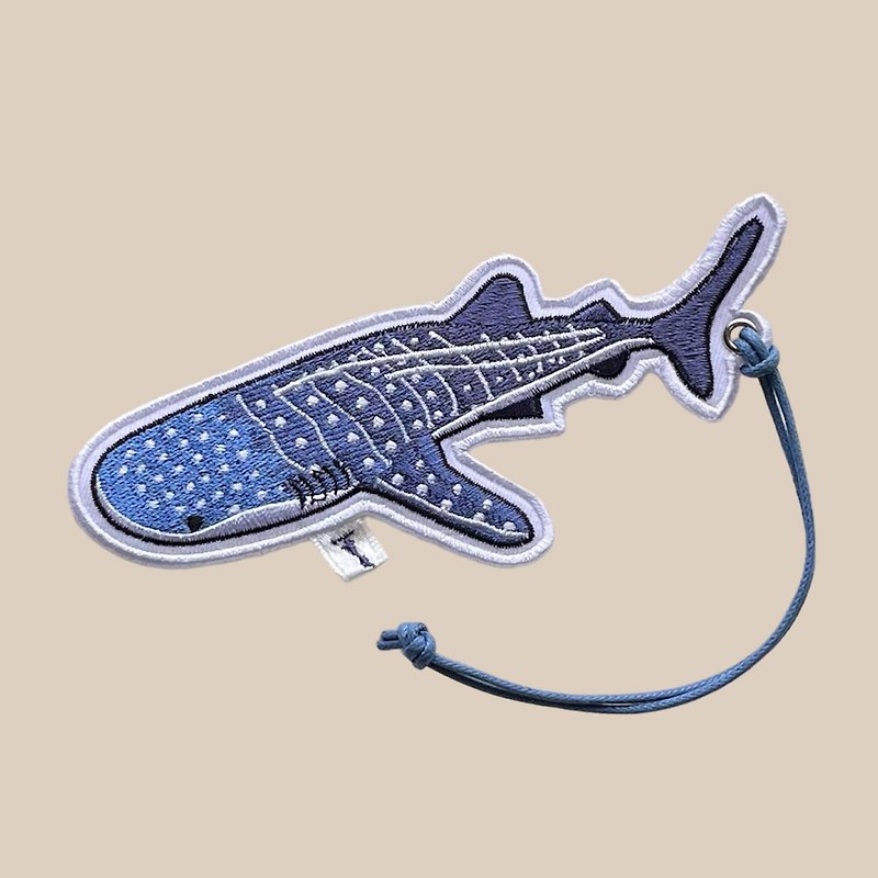 Thread Luggage Tags - Whale shark embroidered luggage tag/customizable name