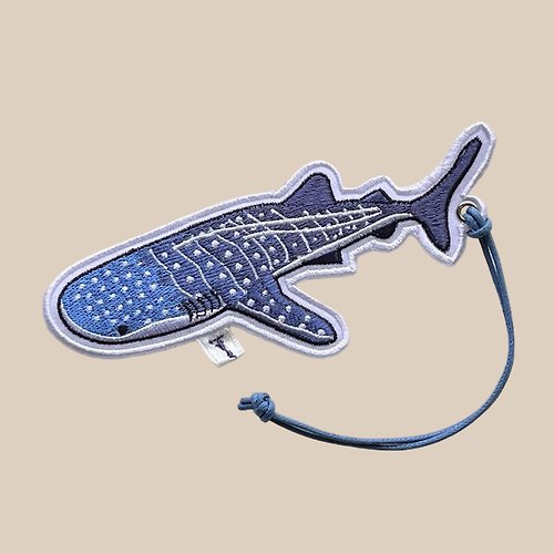FingerStitch海洋刺繡工作室 鯨鯊 刺繡行李吊牌/可客製姓名