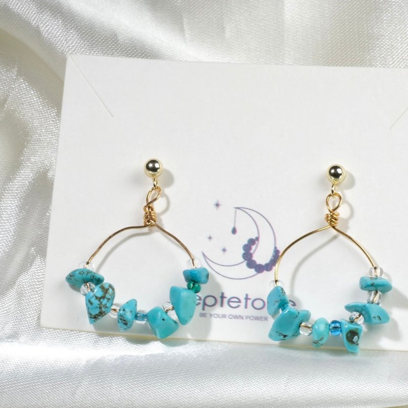 Turquoise Crystal Earrings│Lucky, Safe, Courageous and Confident Handmade Earrings New Year Good Luck Gift - Earrings & Clip-ons - Crystal Green