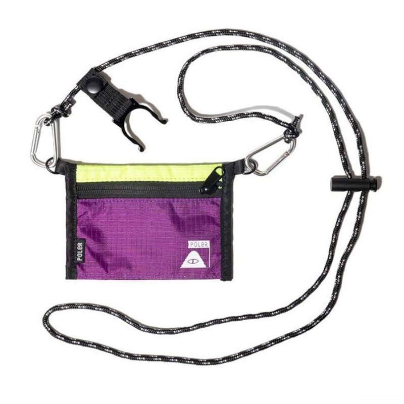 日本限定 POLER STUFFABLE DRINK POUCH 風格飲品水瓶小包 螢光紫 - 側背包/斜背包 - 尼龍 多色