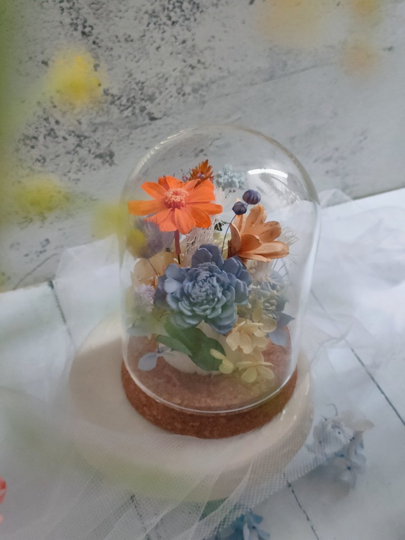 現貨~春天的氣息 玻璃花盅 永生花盅罩 - 盆栽/植栽 - 植物．花 橘色