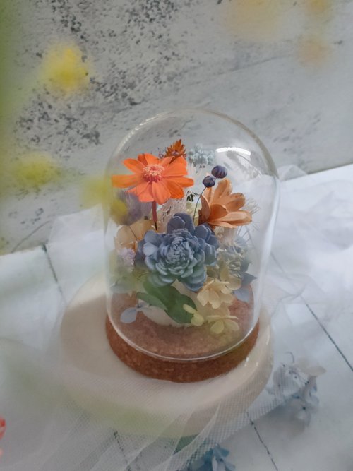 花曜日FlowerDays 現貨~春天的氣息 玻璃花盅 永生花盅罩