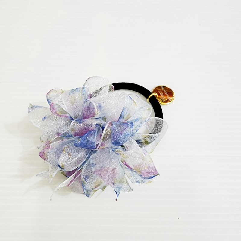 【藍紫】禮花髮圈 獨家 2023新春款!!!  造型髮圈 - 髮圈/髮夾 - 棉．麻 藍色