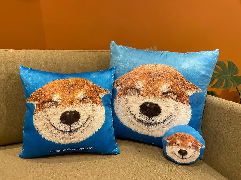 Happy Shiba Inu throw pillow