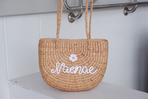 nornor Woven bag, handmade bag water hyacinth bag name bag