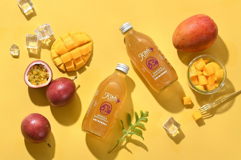 Kai Kombucha - Organic Mango Passionfruit - Health Foods - Fresh Ingredients Multicolor