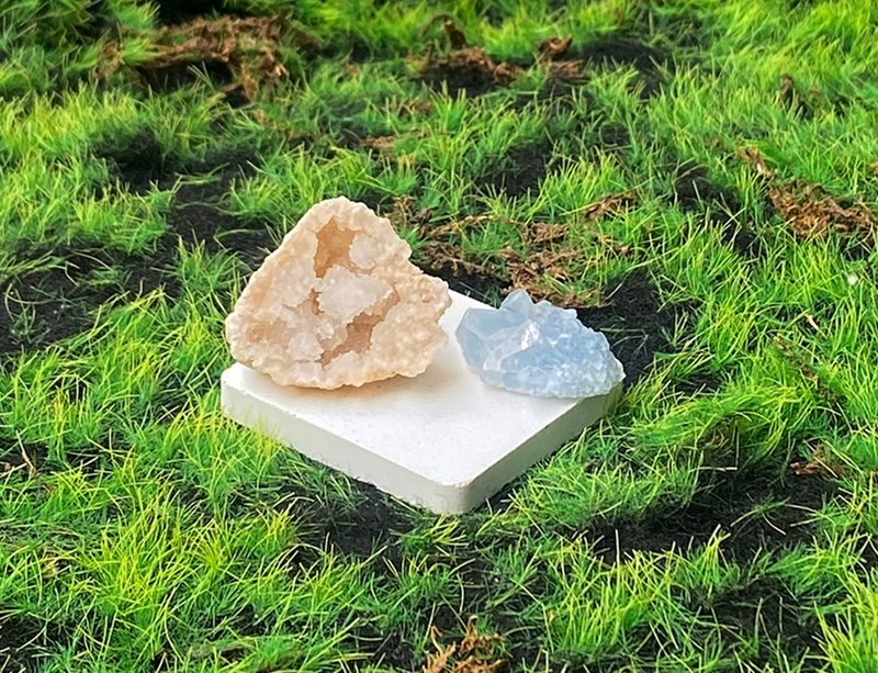 瑪瑙白晶洞 天青石 | 招財開運 療癒 | 辦公室擺件 快速出貨 - 擺飾/家飾品 - 水晶 多色