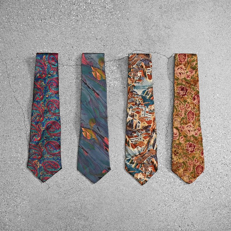Vintage Tie 復古領帶 / 古董領帶、絲巾搭配、古著方巾穿搭 - 領帶/領帶夾 - 絲．絹 多色