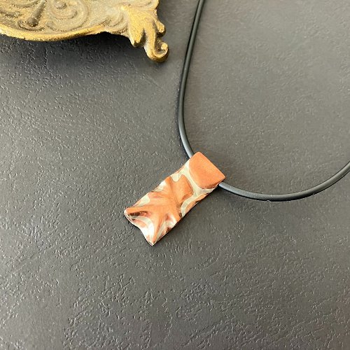 jewelry MARINA 革 ZEBRA plate ネックレス