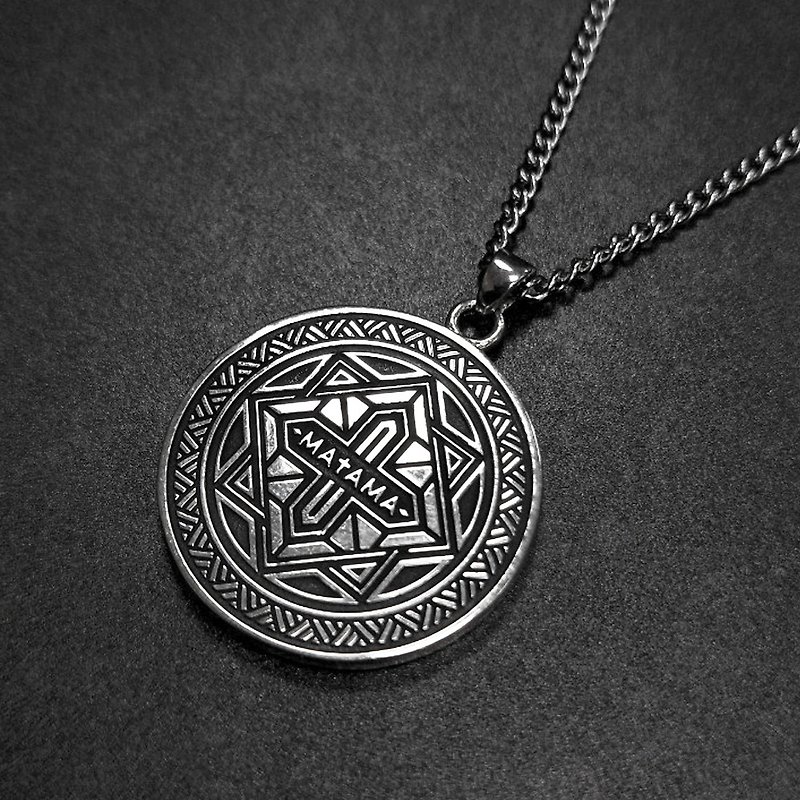 MATAMA-925 Sterling Silver Pattern Pendant Necklace [Commemorative Model] - สร้อยคอ - เงินแท้ สีเงิน