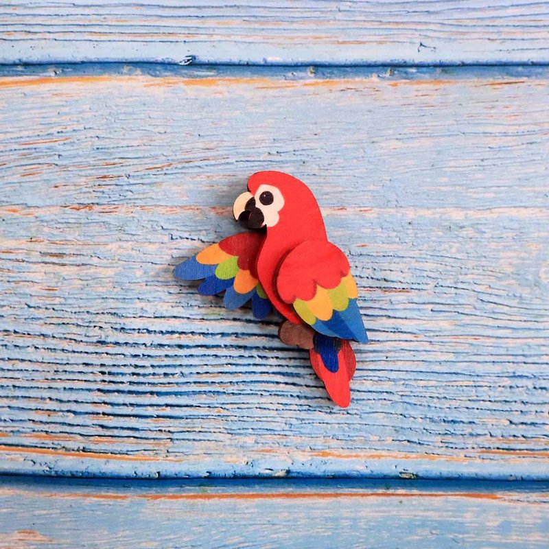 Wood Magnets Multicolor - Wood Fridge Magnet-Macaw