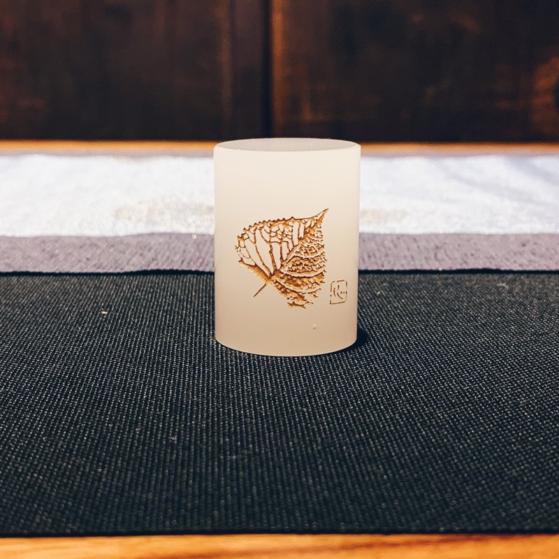 白玉琉璃 鎏金菩提葉 蓋置 - 茶壺/茶杯/茶具 - 琉璃 