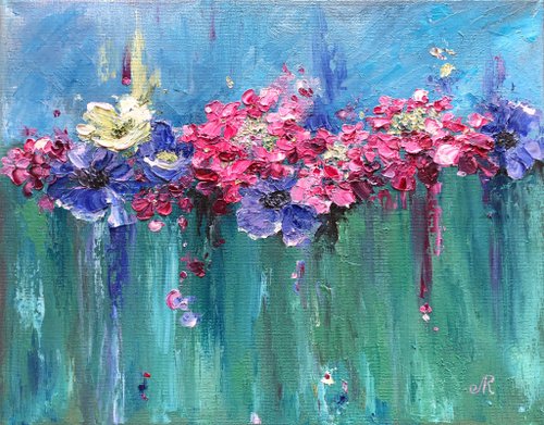 花の油絵 オリジナルの花の絵 - ショップ ArtLolitaRos ポスター・絵