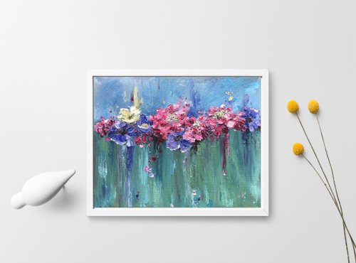 花の油絵 オリジナルの花の絵 - ショップ ArtLolitaRos ポスター