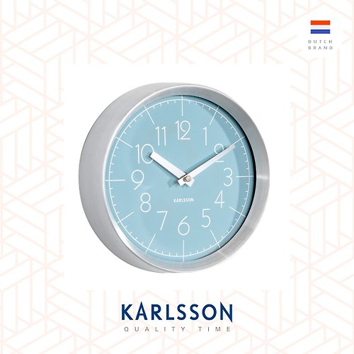Ur Lifestyle Karlsson, Wall clock Convex glass blue凸玻璃鋁框掛鐘(藍)
