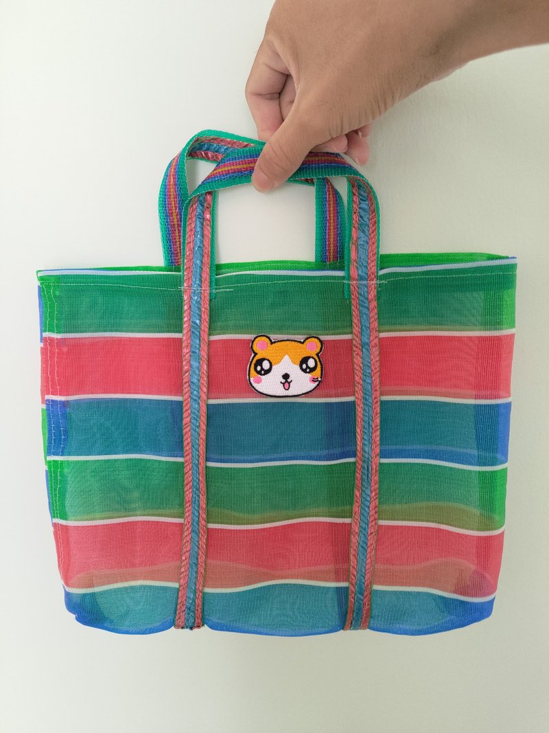 黃金鼠刺繡手工縫製台灣復古袋 - 手提包/手提袋 - 其他材質 