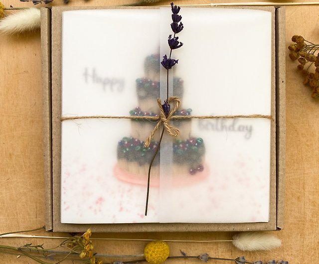 クイリングの手作りカード - お誕生日おめでとう。ケーキ。 - ショップ