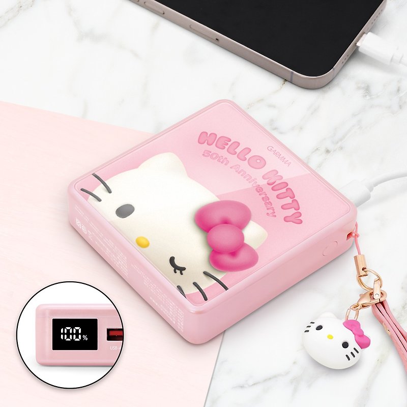 GARMMA Hello Kitty 50th Digital Display PD Fast Charging Power Bank - Chargers & Cables - Other Metals Red