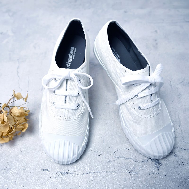[618 Surprise Package] FREE + Cotton White + Elastic Breathable Insole + Joint Socks (Original Price 2110) - รองเท้าลำลองผู้หญิง - ผ้าฝ้าย/ผ้าลินิน ขาว