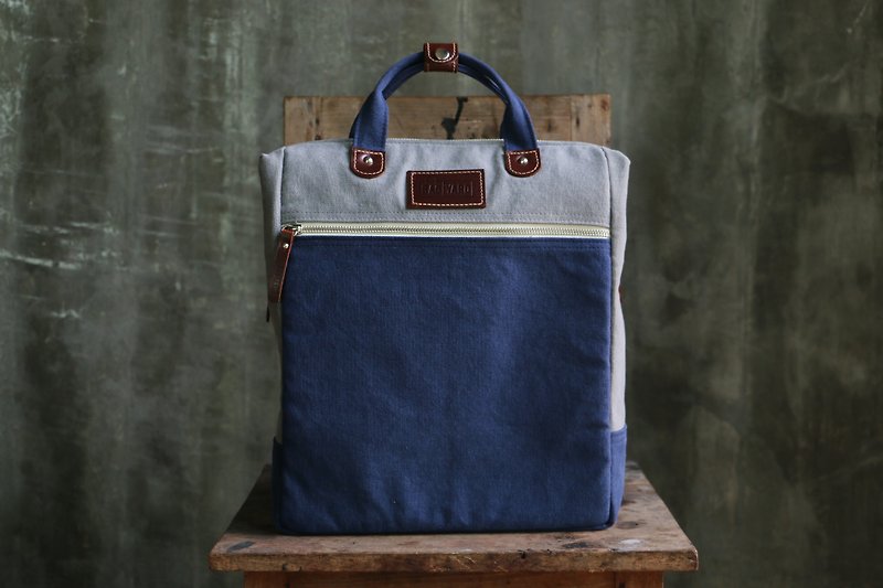 BAG BREAD: GRAY NAVY (M) - Backpacks - Polyester Blue