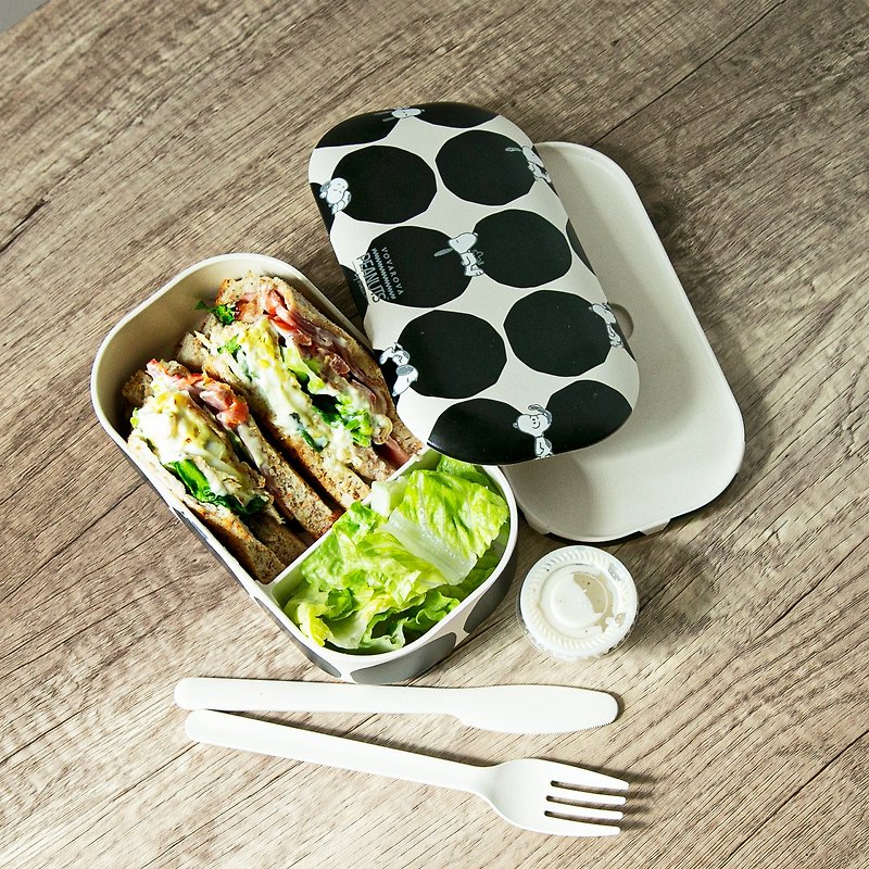 Vovarova x Snoopy Single Tier Bamboo Lunch Box - Lunch Boxes - Eco-Friendly Materials 