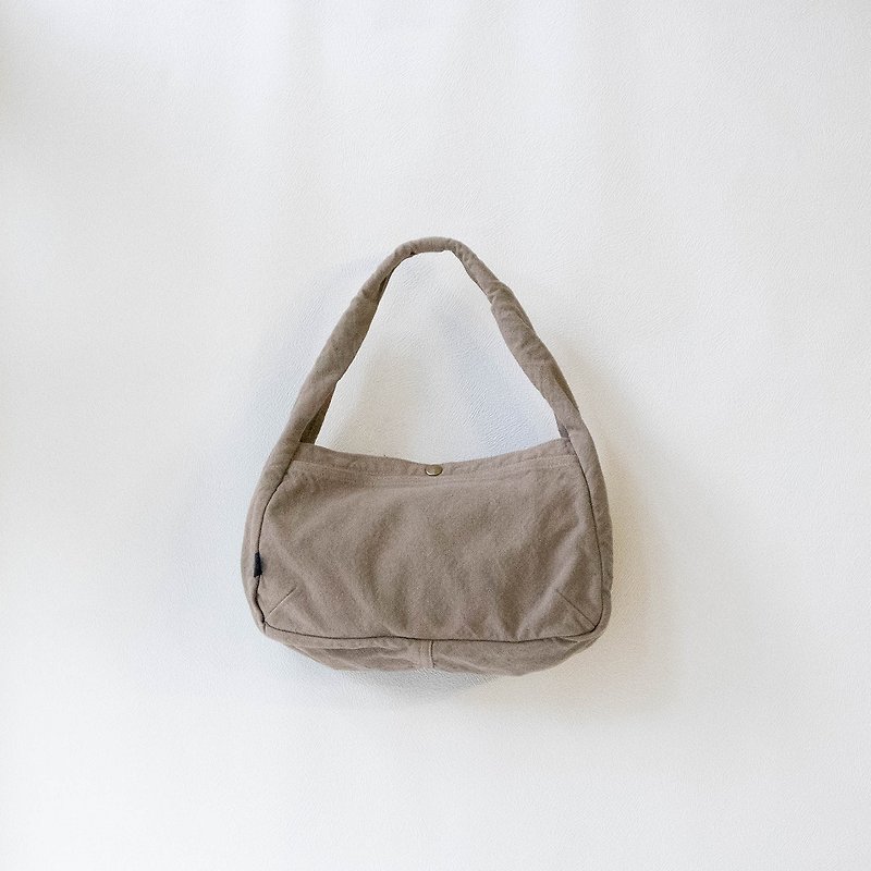 Plain Shoulder [Beige] (VC-31) - Messenger Bags & Sling Bags - Cotton & Hemp Khaki