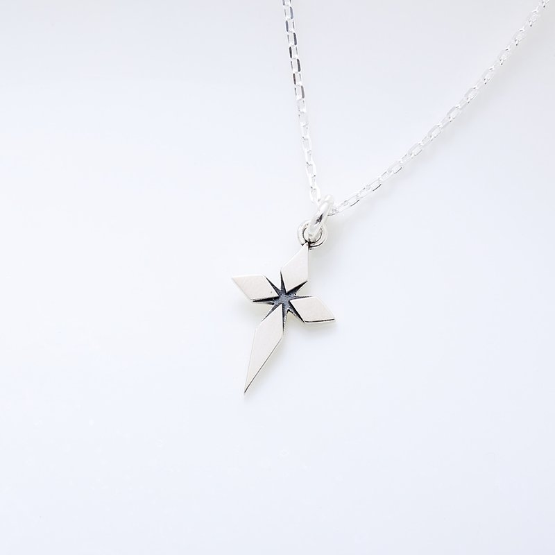 Star of Bethlehem Cross 925 sterling silver necklace Christmas Birthday gift - สร้อยคอ - เงินแท้ สีเงิน
