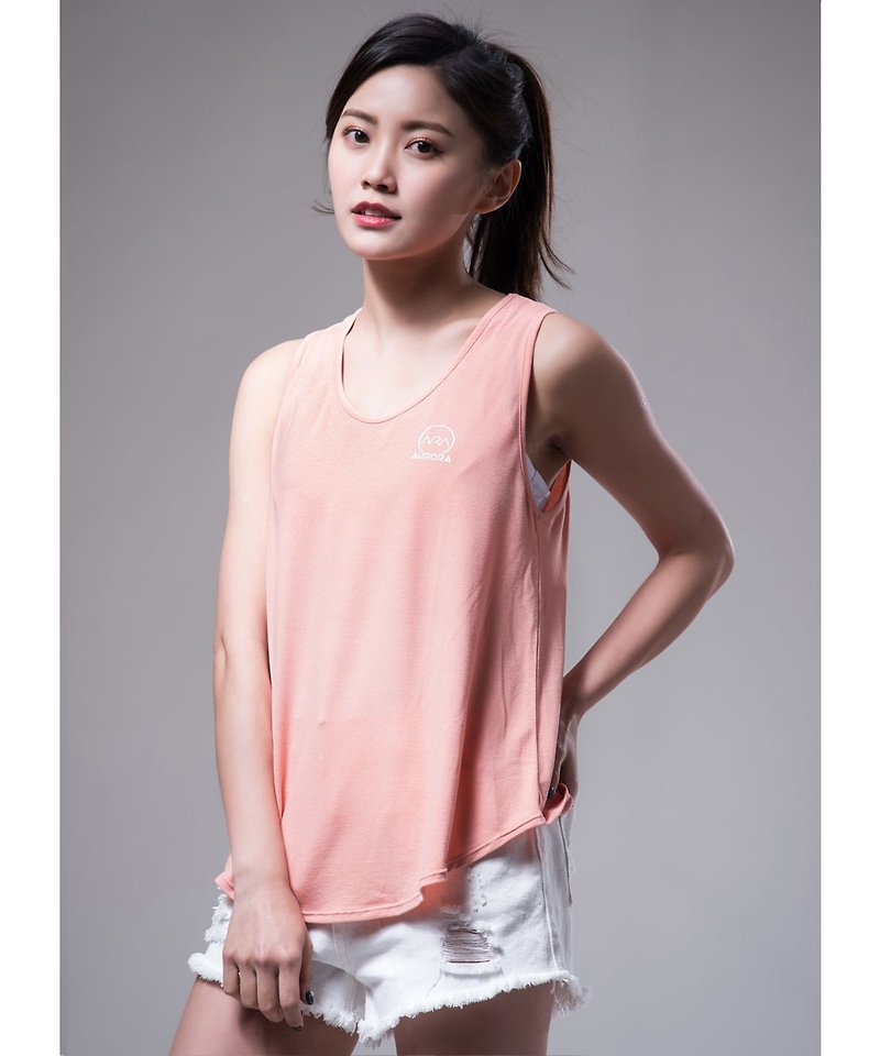 Aurora Soft Color Vest/Pink Orange/Modal/Sports/Fitness - ชุดกีฬาผู้หญิง - ไฟเบอร์อื่นๆ 