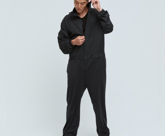 極美品 ディーゼル ナイロン ジャンプスーツ オールインワン ミリタリー 黒 DIESEL ディーゼル ジャンプスーツ つなぎ メンズ ナイロン