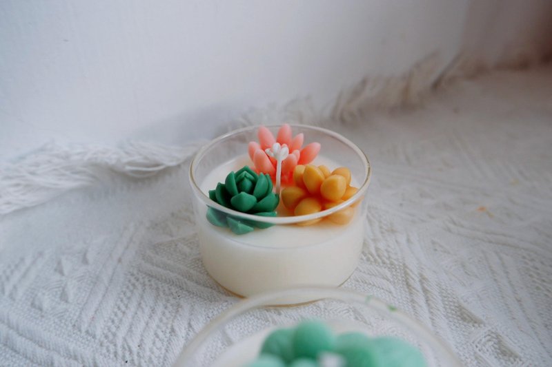 Succulent plant scented candles (can be customized in color and style) - น้ำหอม - ขี้ผึ้ง 