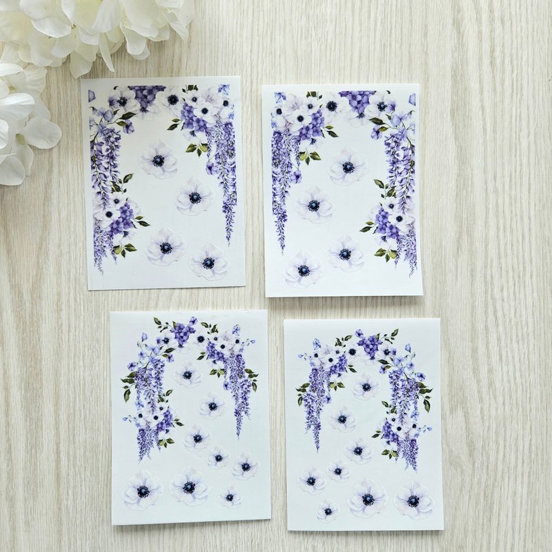 flower sticker_the ordeal of spring_purple - 貼紙 - 塑膠 