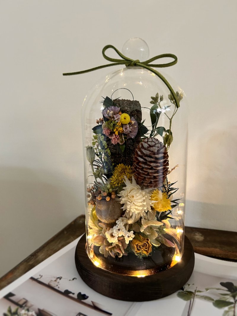 [Glass Cup Series] Small Forest Glass Night Light Flower Cup - Dried Flowers & Bouquets - Plants & Flowers 