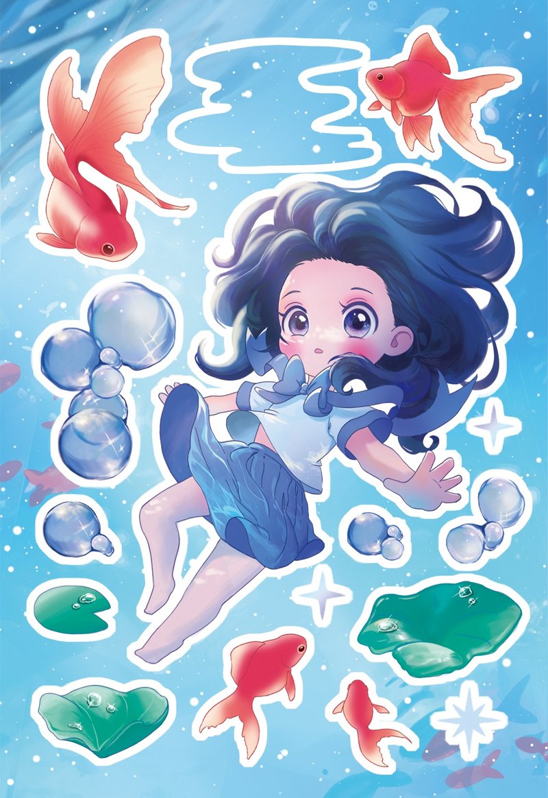 Chung sticker - 貼紙 - 紙 藍色