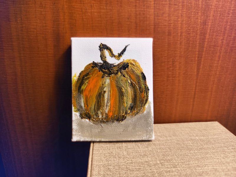 金瓜/迷你掛畫/無框畫/裝飾畫/壓克力水彩畫 - 海報/掛畫/掛布 - 棉．麻 